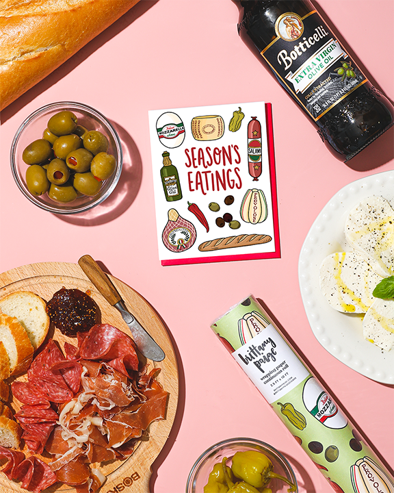 Italian Meats & Cheeses Christmas Wrapping Paper Roll