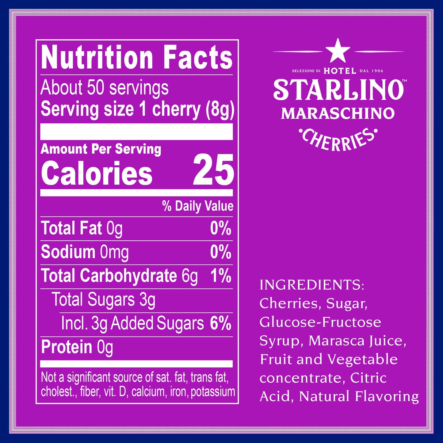 Hotel Starlino Italian Maraschino Cherries - 14oz Jar