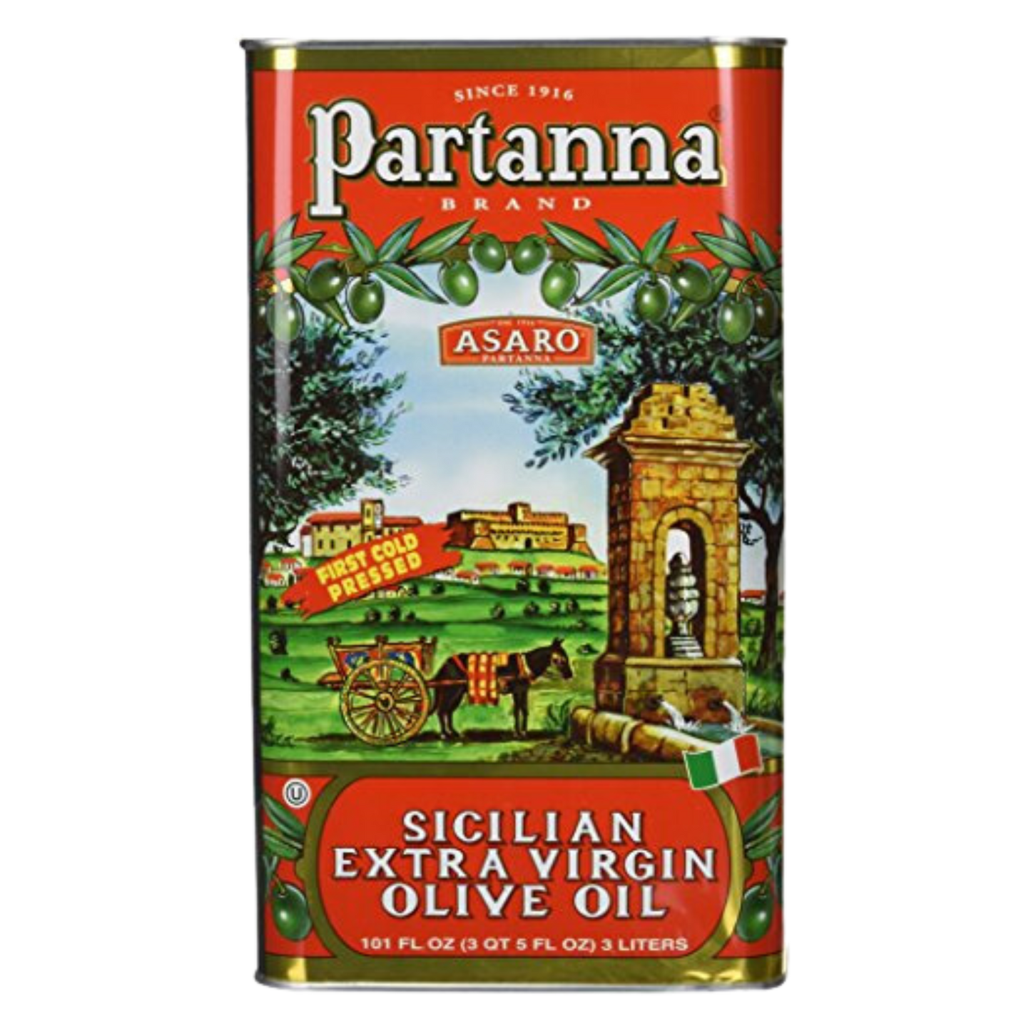 Partanna Extra Virgin Olive Oil- 3 Liter