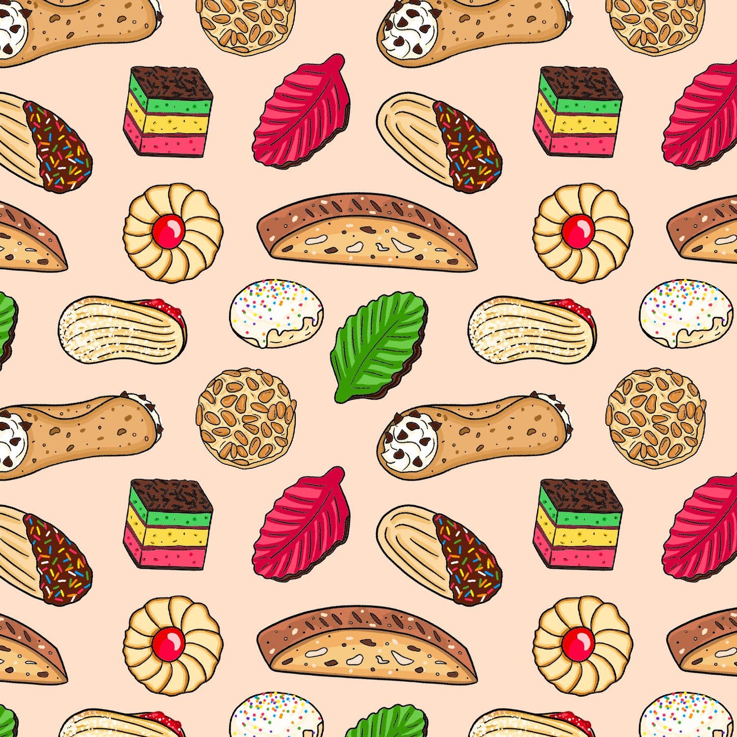 Italian Cookies & Desserts Christmas Wrapping Paper Roll